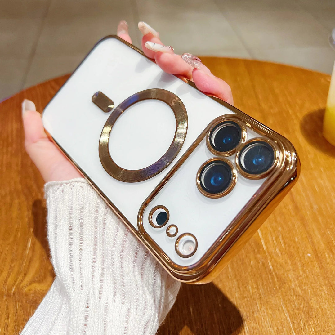 Transparente/Chrom MagSafe/Magnet Silikon Hülle/Case für iPhone 17 Pro, 17 Pro Max | ZITOCASES®