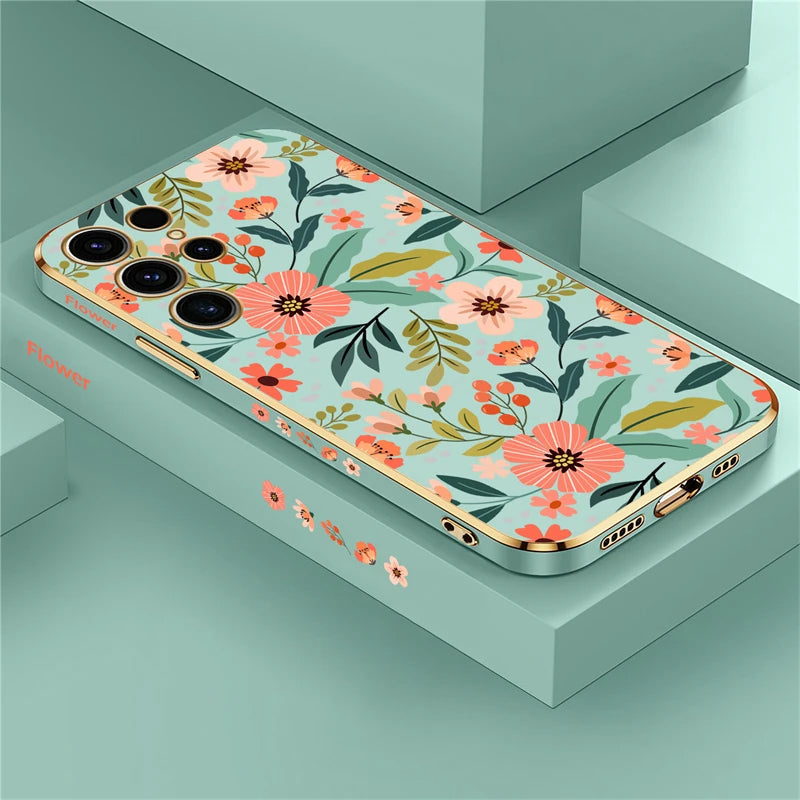 Hochglanz Blumen Motive Silikon Hülle/Case für Samsung Galaxy S23, S22, S21-Serie | ZITOCASES®