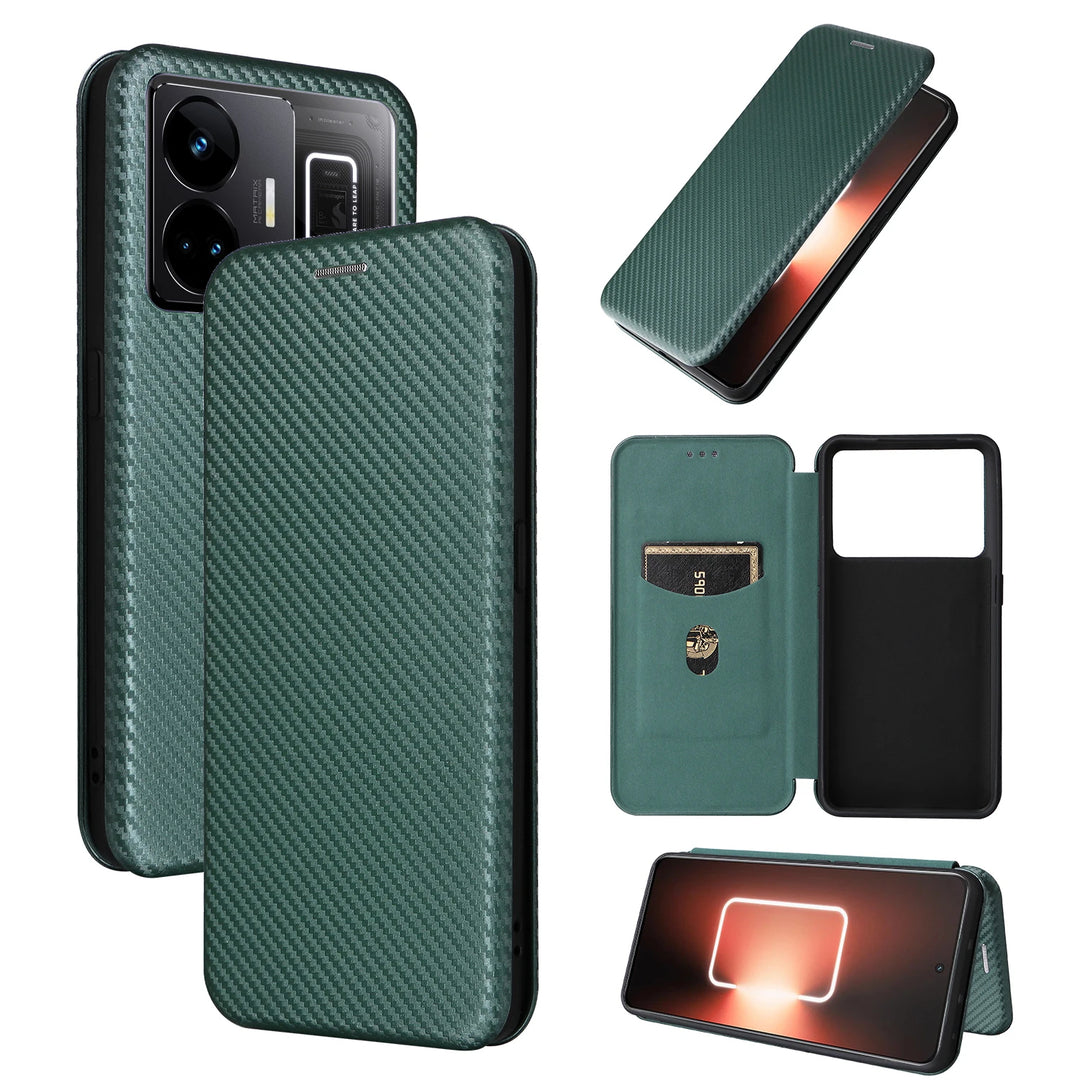 Kunstleder Carbon Klapp Hülle/Flip Case für Realme GT 6, Narzo, X-Serie | ZITOCASES®