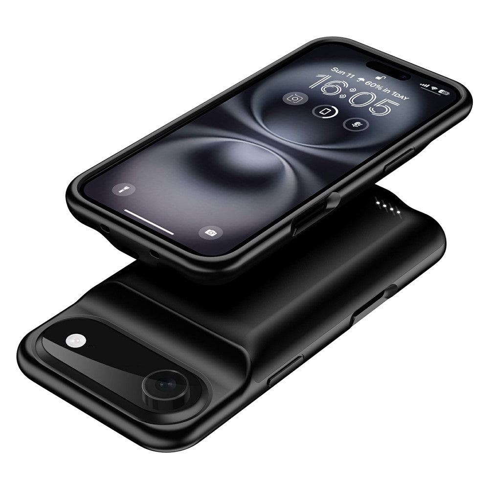 Akku Hülle/Case mit Ladefunktion für iPhone 17, 17 Pro, 17 Pro Max, Air, 16, 16 Plus, 16 Pro, 16 Pro Max, 16e, 15, 15 Plus, 15 Pro, 15 Pro Max, 14, 14 Plus, 14 Pro, 14 Pro Max, 13, 13 Pro, 13 Pro Max, 13 Mini, 12, 12 Pro, 12 Pro Max, 12 Mini, SE, 11