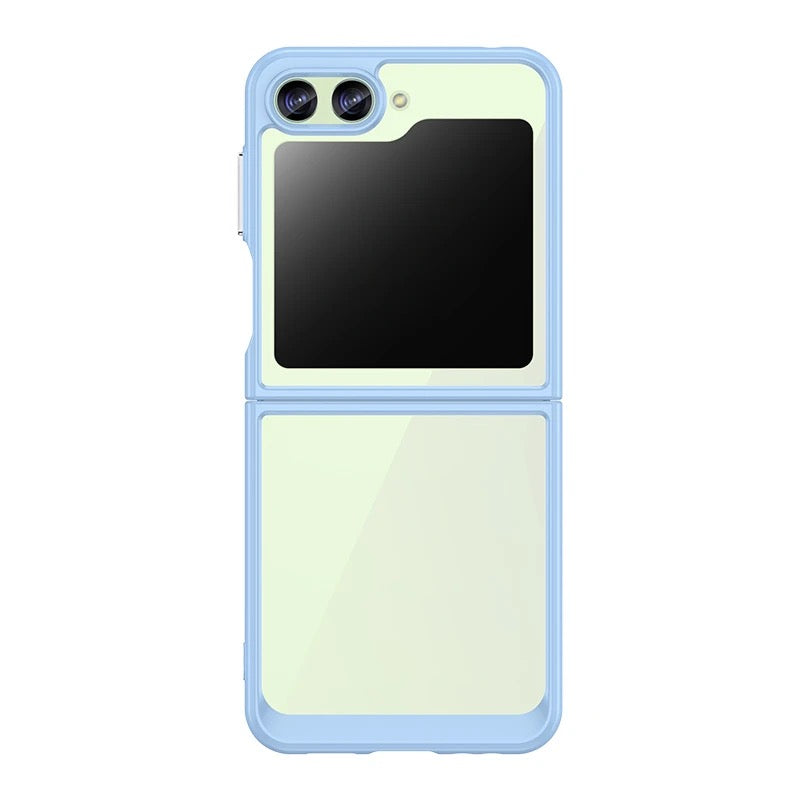 Transparente Silikon/Plastik Hülle/Case mit buntem Rahmen für Samsung Galaxy Z Flip 6, 5, 4, 3 | ZITOCASES®