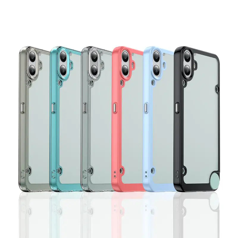 Transparente Silikon/Plastik Hülle/Case mit buntem Rahmen für Nothing Phone (3a), (3a) Pro, (2), (2a), (2a) Plus, (1), CMF Phone 1 | ZITOCASES®