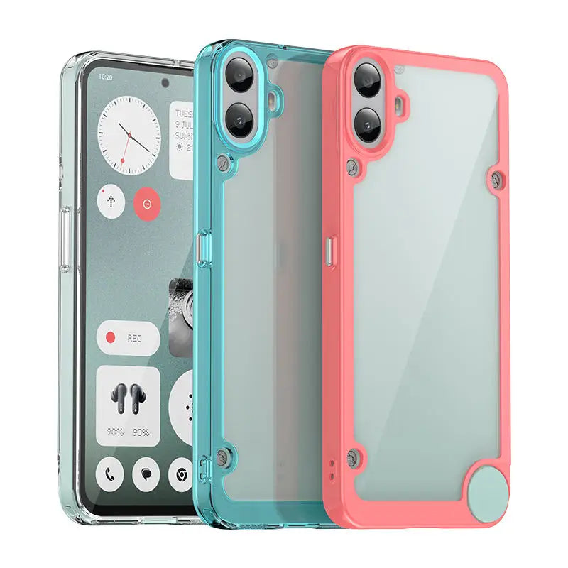 Transparente Silikon/Plastik Hülle/Case mit buntem Rahmen für Nothing Phone (3a), (3a) Pro, (2), (2a), (2a) Plus, (1), CMF Phone 1 | ZITOCASES®