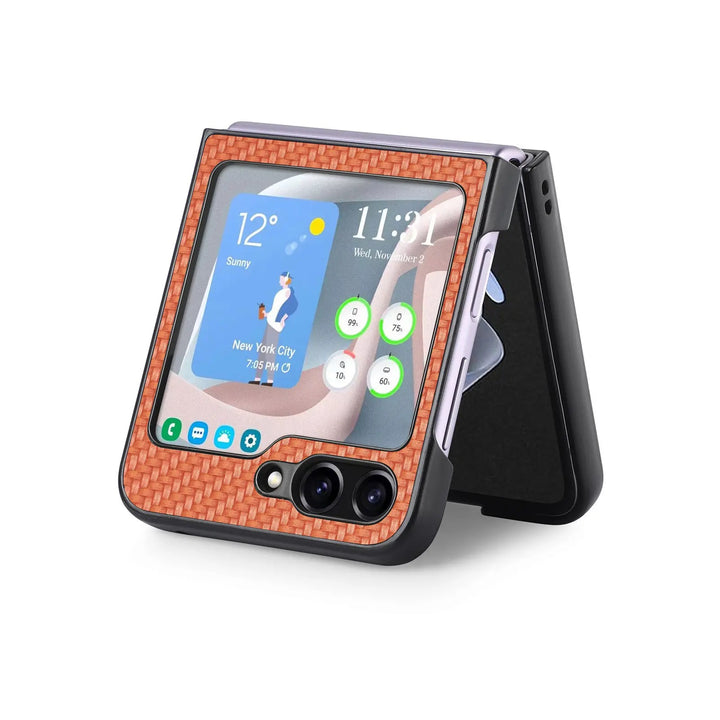 Carbon Optik Plastik Hülle/Case für Samsung Galaxy Z Flip 6, 5, 4, 3 | ZITOCASES®