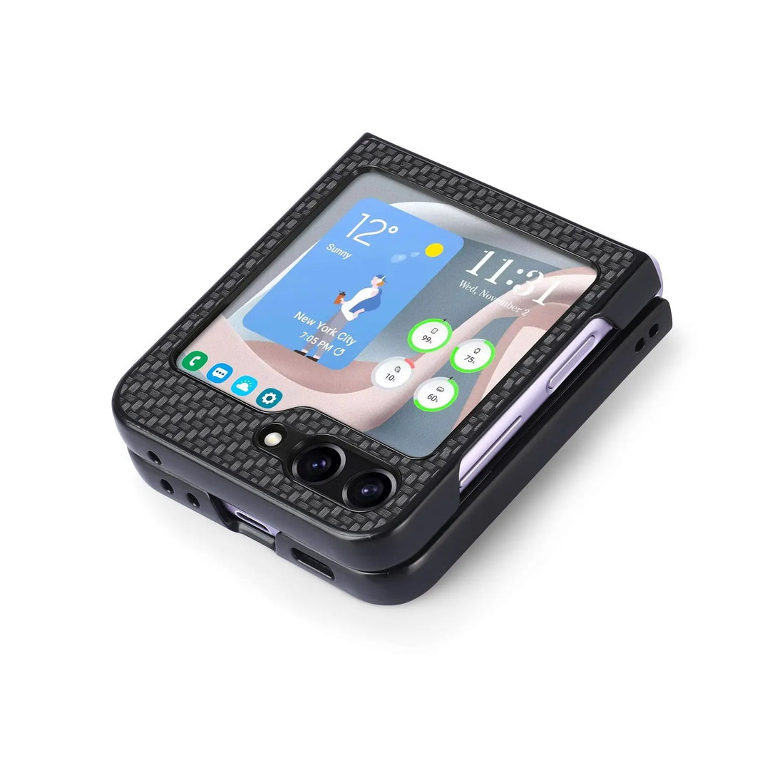 Carbon Optik Plastik Hülle/Case für Samsung Galaxy Z Flip 6, 5, 4, 3 | ZITOCASES®