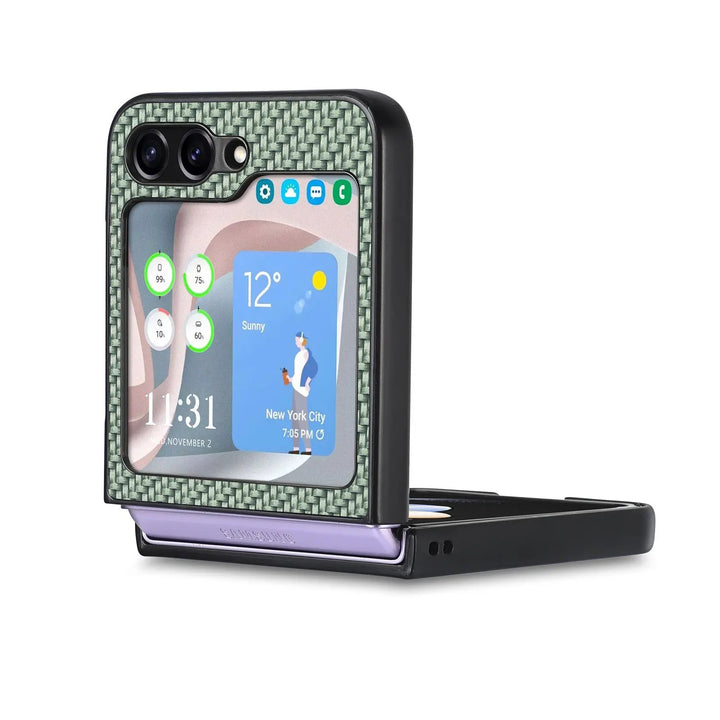 Carbon Optik Plastik Hülle/Case für Samsung Galaxy Z Flip 6, 5, 4, 3 | ZITOCASES®