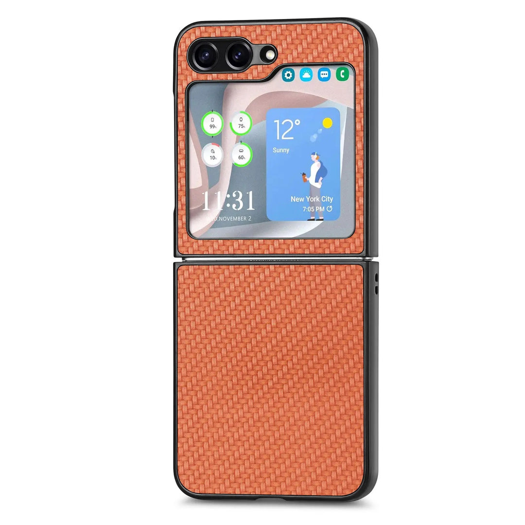 Carbon Optik Plastik Hülle/Case für Samsung Galaxy Z Flip 6, 5, 4, 3 | ZITOCASES®