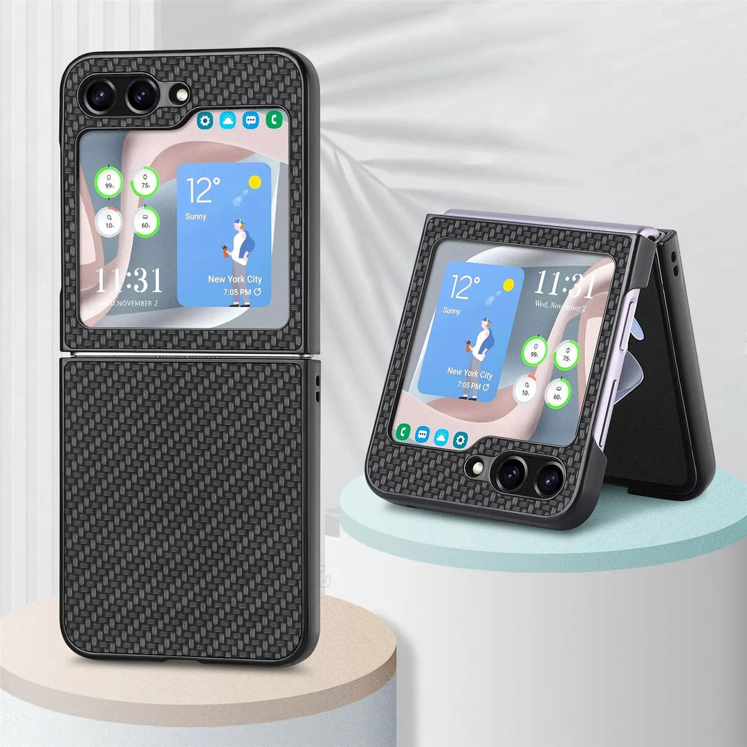 Carbon Optik Plastik Hülle/Case für Samsung Galaxy Z Flip 6, 5, 4, 3 | ZITOCASES®