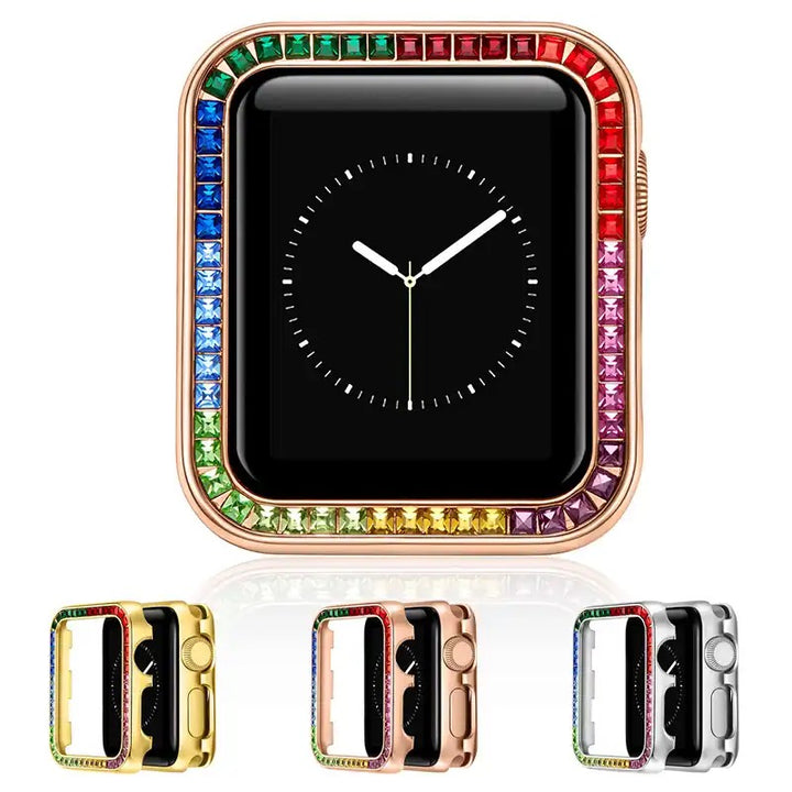 3D Zirkonia Baguette/Diamant Hülle/Case für Apple Watch Series 10, 9, 8, 7, 6, 5, 4, 3, 2 ,1, SE, Ultra | ZITOCASES®