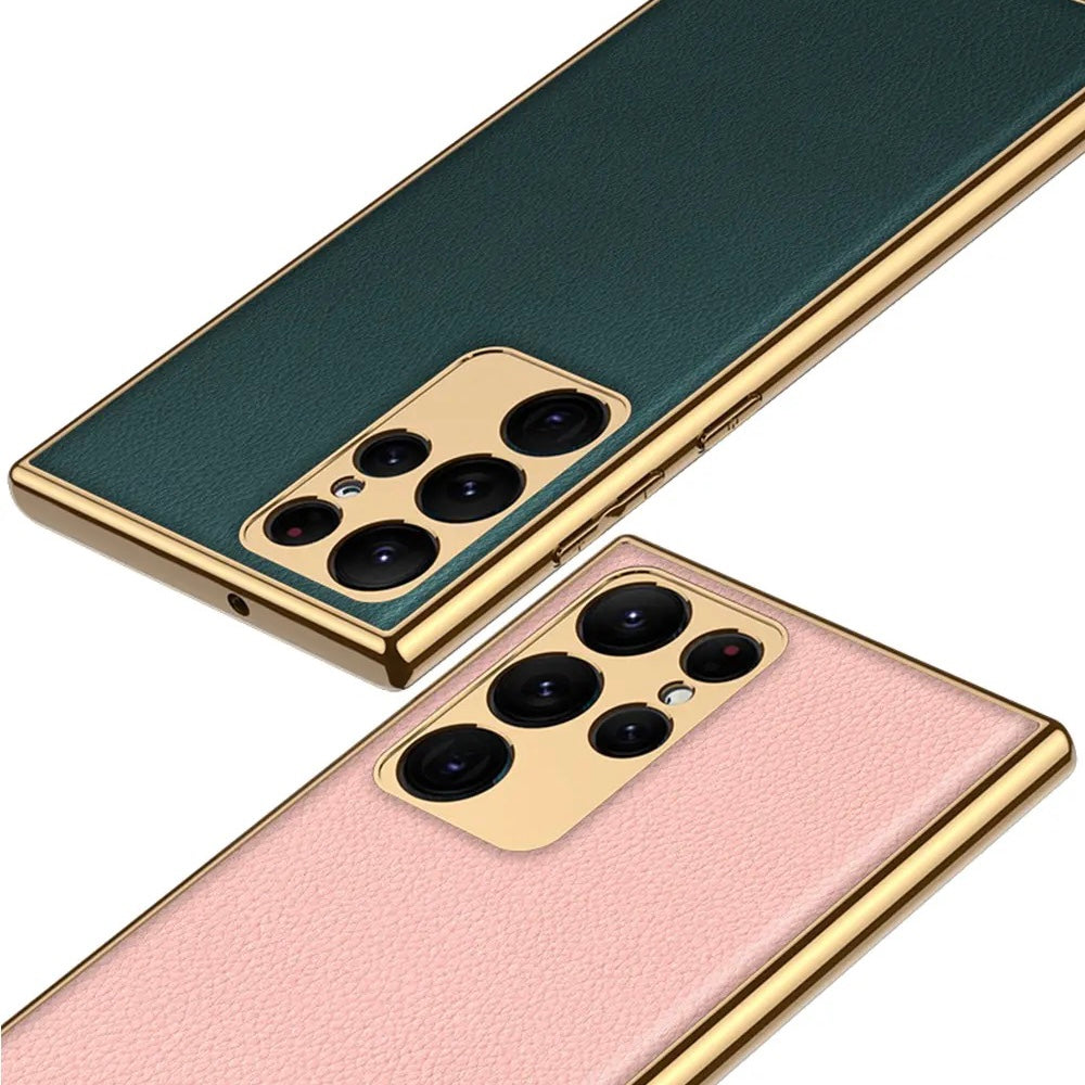 Luxus Kunstleder/Gold Optik Hülle/Case für Samsung Galaxy S25, Note-Serie | ZITOCASES®