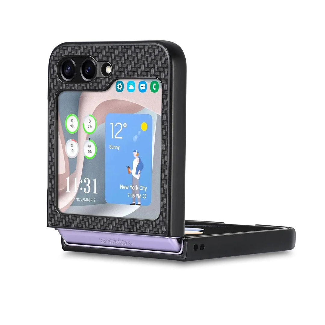 Carbon Optik Plastik Hülle/Case für Samsung Galaxy Z Flip 6, 5, 4, 3 | ZITOCASES®