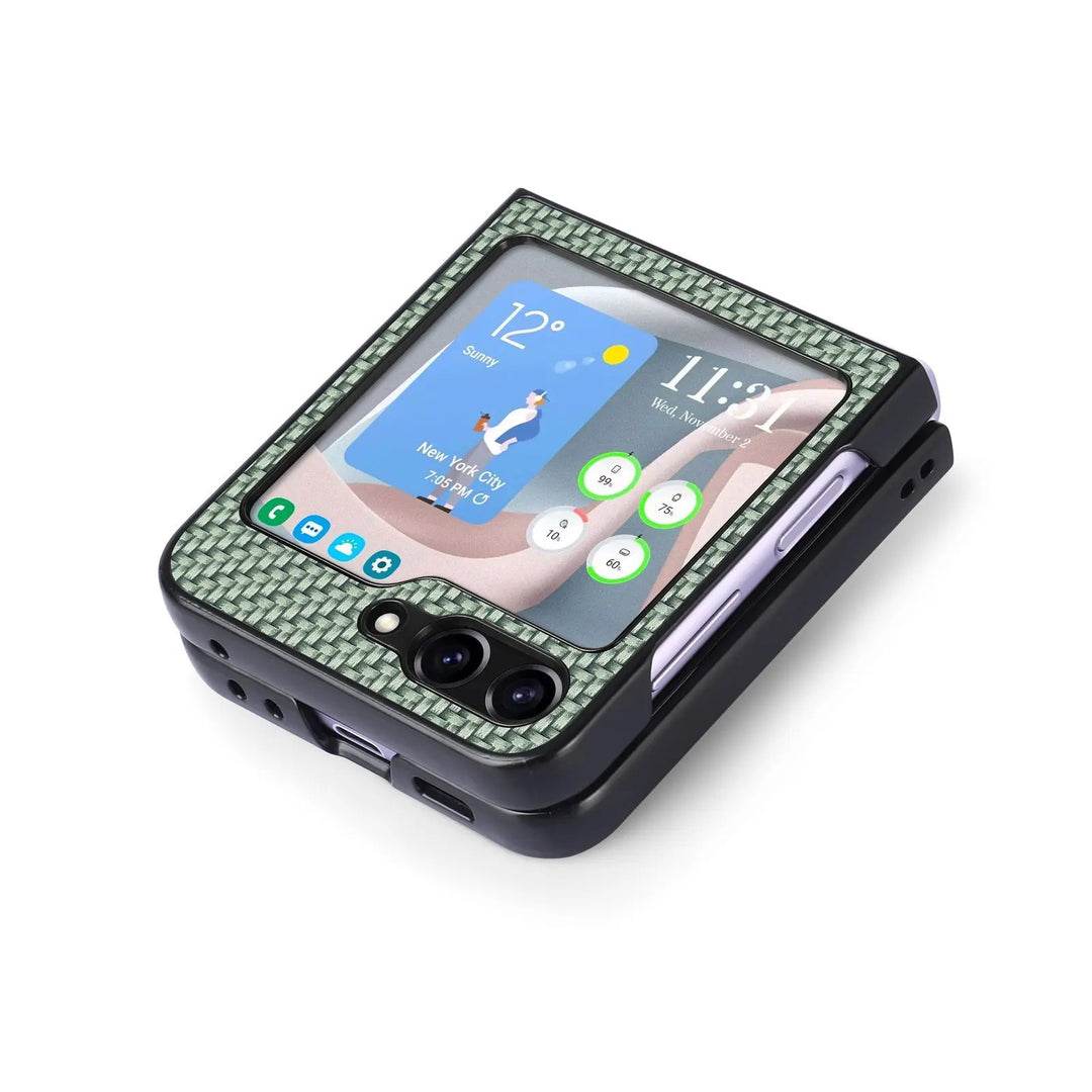 Carbon Optik Plastik Hülle/Case für Samsung Galaxy Z Flip 6, 5, 4, 3 | ZITOCASES®