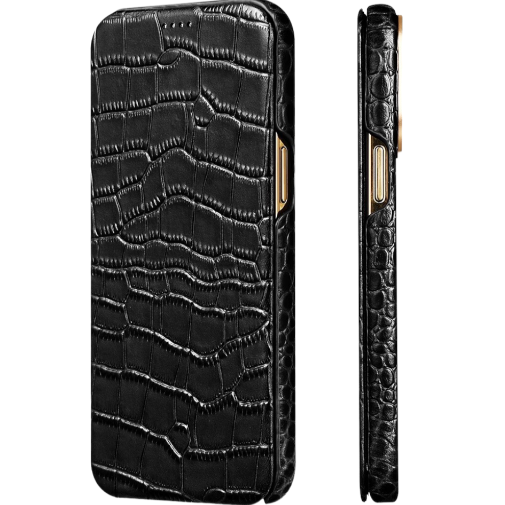 SALE | iPhone 14 Pro | Krokodil-Leder Optik Hülle/Flip Case | ZITOCASES®