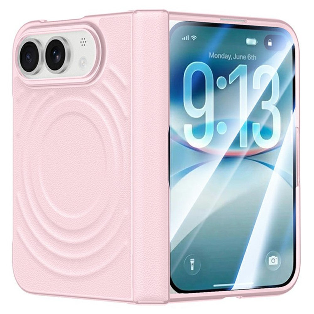 Wellen/Kunstleder Optik MagSafe/Magnet Hülle/Case für iPhone Duo