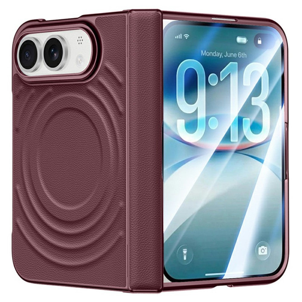 Wellen/Kunstleder Optik MagSafe/Magnet Hülle/Case für iPhone Duo
