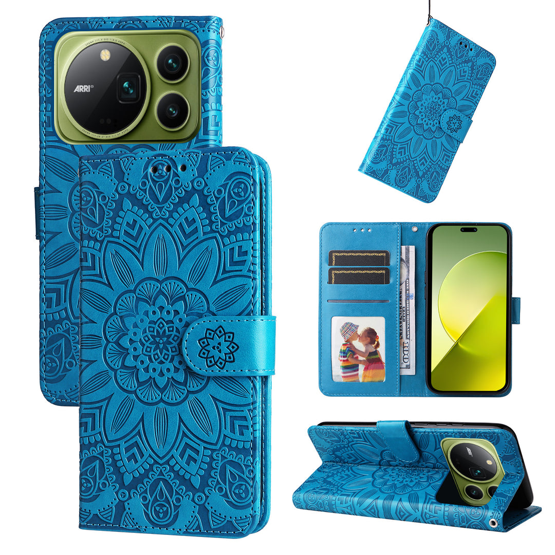 Blumen Kunstleder Klapphülle/Flipcase für Honor Magic 9, 9 Pro Max, 9 Power Edition