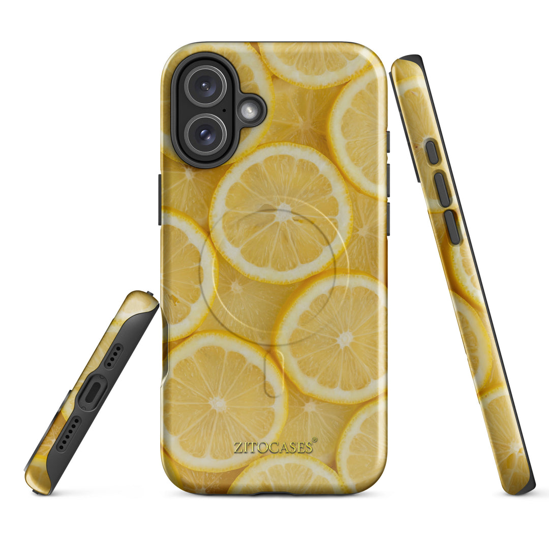 Dualschutz MagSafe/Magnet Zitronen Design 2-in-1 Hybrid Hülle/Case für iPhone 16, 16 Plus, 16 Pro, 16 Pro Max, 15, 15 Plus, 15 Pro, 15 Pro Max, 14, 14 Plus, 14 Pro, 14 Pro Max | ZITOCASES®