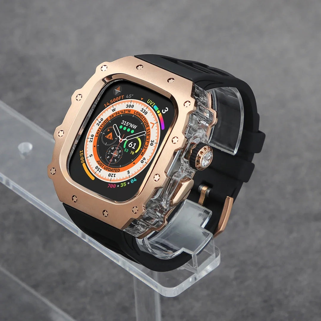 SALE | Edelstahl/Transparent 2-in-1 Luxus-Gehäuse Hülle/Case inkl. Silikon Armband für Apple Watch Series 10 (42mm) | ZITOCASES®