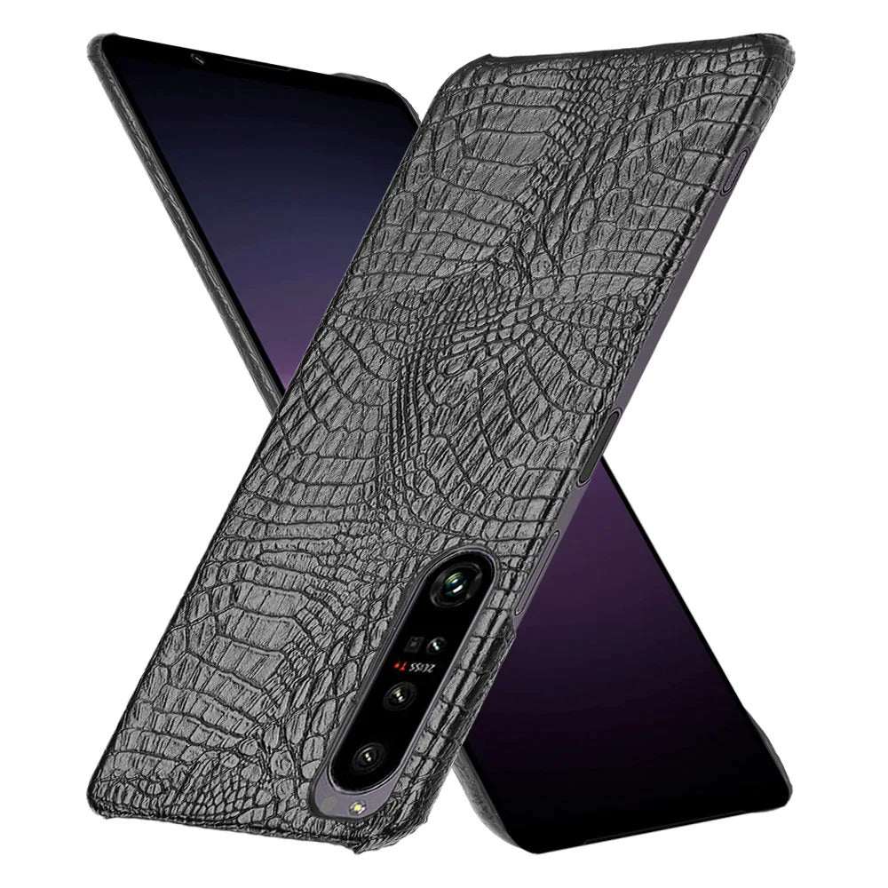 Krokodil-Leder Optik Hülle/Case verschiedene Farben für Sony Xperia 1 VI, 5, 8, 10 - Serie | ZITOCASES®