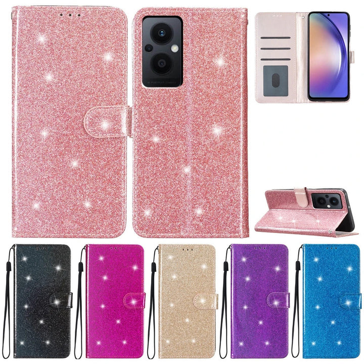 Glitzer Kunstleder Klapp Hülle/Flip Case für Oppo A-Serie | ZITOCASES®