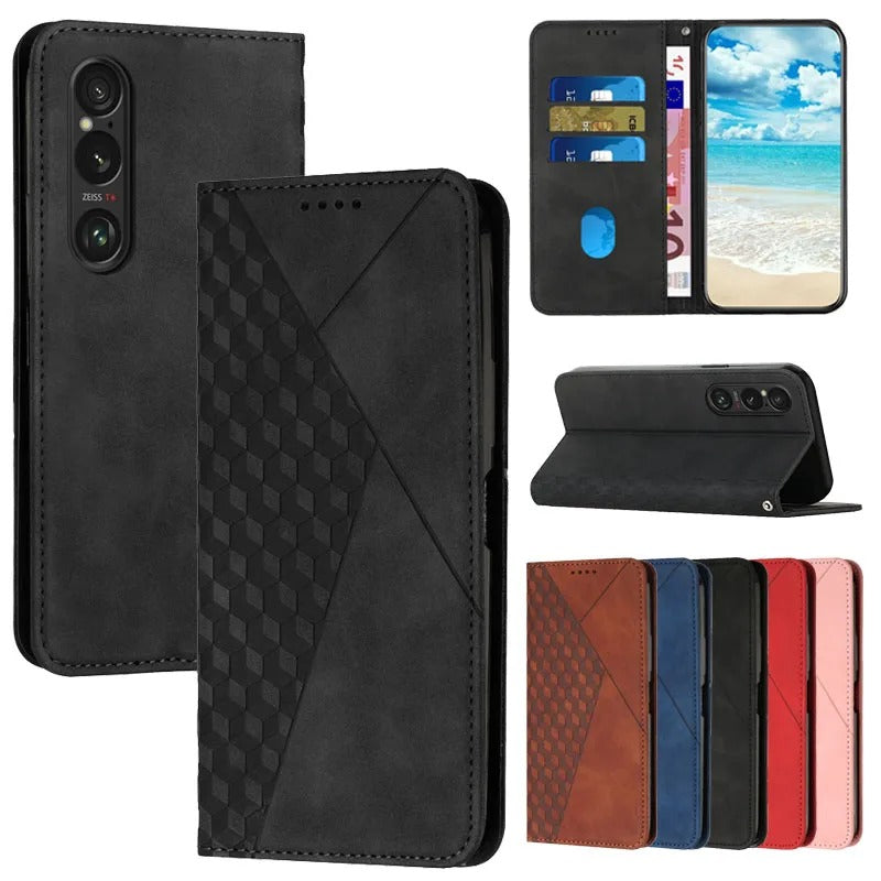 Mehrteilige/Karierte Kunstleder Klapp Hülle/Flip Case für Sony Xperia L3, XZ1, XZ1 Compact, XZ3, XZ4, XP, X Compact, XZ Premium, Z5, M5, XA, XA1, 1 II, 1 III, 1 IV, 1 V, 1 VI, 5, 5 III, 5 V, 5 VI, 8, 10, 10 III, 10 IV, 10 V, 10 VI | ZITOCASES®