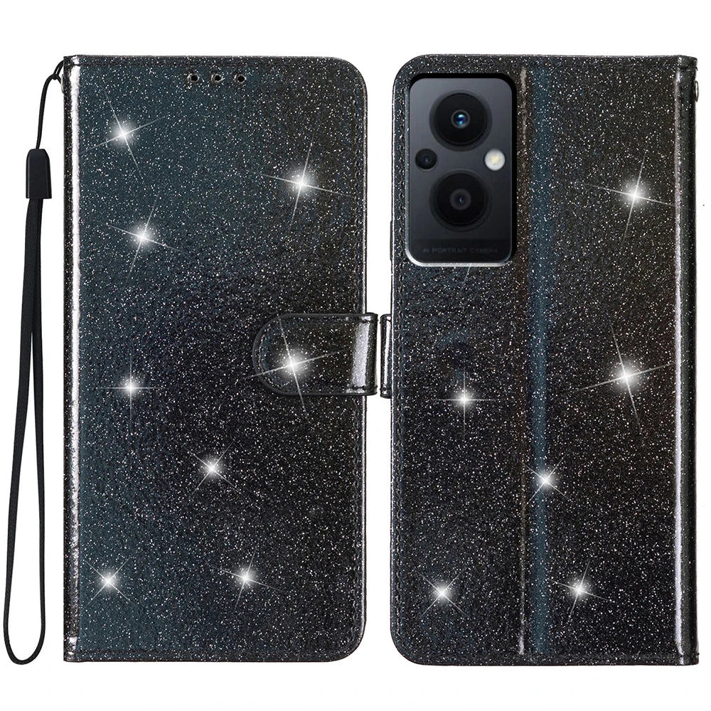 Glitzer Kunstleder Klapp Hülle/Flip Case für Oppo Reno 12, 12 Pro, 11, 11 Pro, 10, 10 Pro, 9, 9 Pro, 9 Pro Plus, 8, 8T, 8 Pro, 7, 7 Pro, 7 SE, 6, 4, 4Z, 4 Pro, Find X7, X7 Ultra, X6, X6 Pro, X5, X5 Pro, X5 Lite, X3 Pro, A16, A16S, A54, A74, A94 | ZITOCASES®