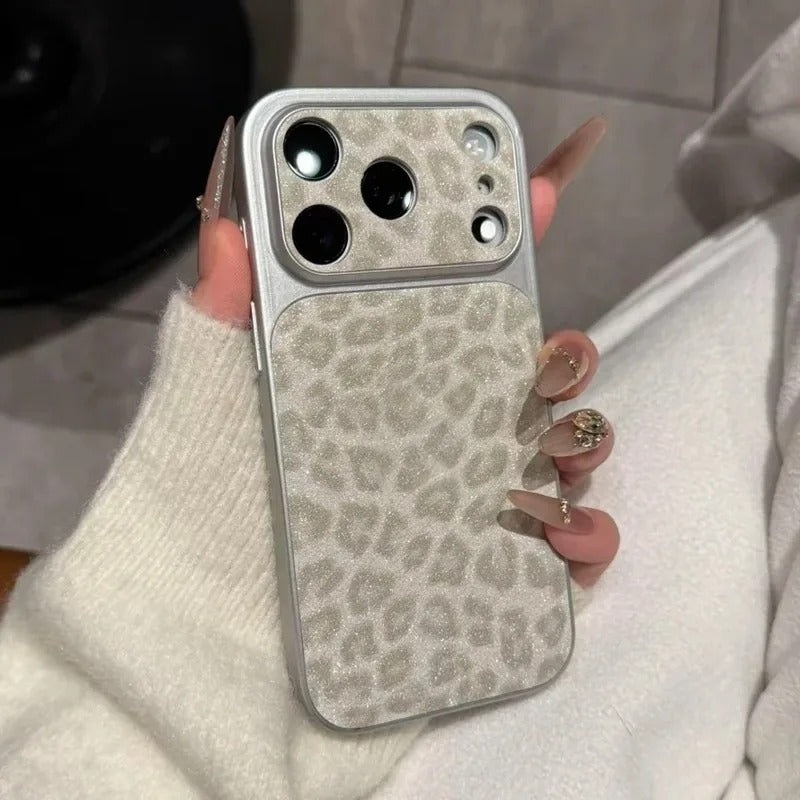 Leopard/Kunstleder Silikon Hülle/Case für iPhone 18 Pro, 18 Pro Max