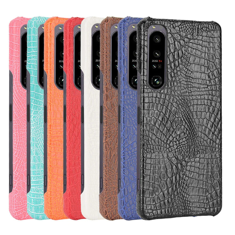 Krokodil-Leder Optik Hülle/Case verschiedene Farben für Sony Xperia 1 VI, 5, 8, 10 - Serie | ZITOCASES®