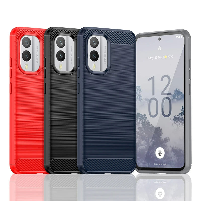 Edle Carbon Akzente Soft Hülle/Case verschiedene Farben für Nokia X71, X30 | ZITOCASES®