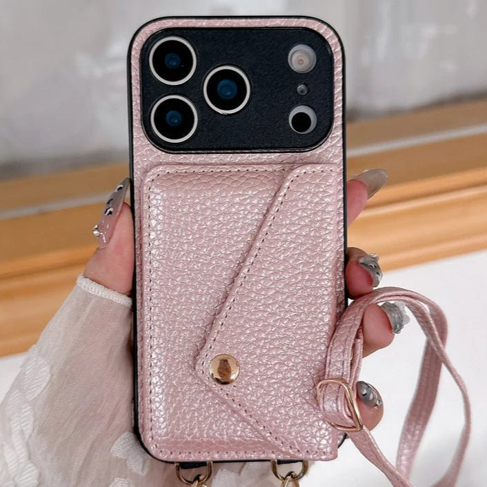 Kunstleder Kartenfach Hülle/Case zum Umhängen (inkl. Kordel) für iPhone 17 Pro, 17 Pro Max | ZITOCASES®