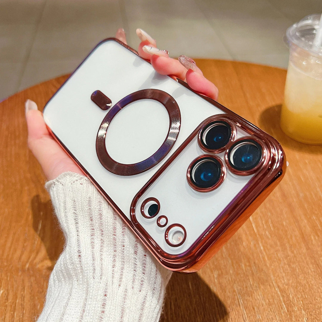 Transparente/Chrom MagSafe/Magnet Silikon Hülle/Case für iPhone 17 Pro, 17 Pro Max | ZITOCASES®