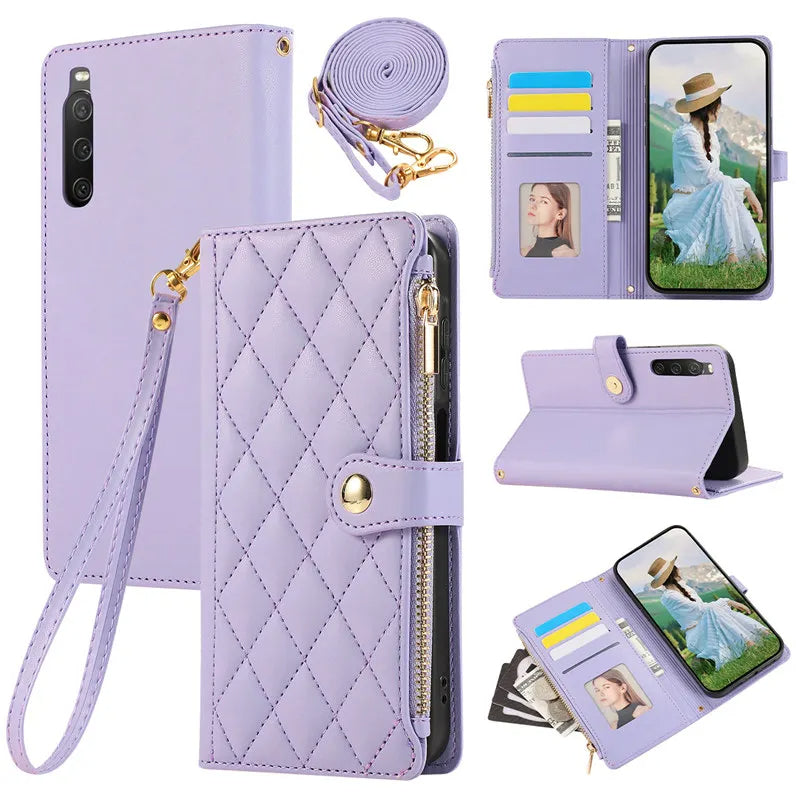 Karierte Kunstleder Klapp Hülle/Flip Case für Sony Xperia L3, Z5, M5, XA, XA1, XA1 Plus, XA2, XA2 Plus, 1 II, 1 III, 1 IV, 1 V, 1 VI, 5 III, 5 IV, 5 V, 5 VI, 10 III, 10 IV, 10 V, 10 VI | ZITOCASES®