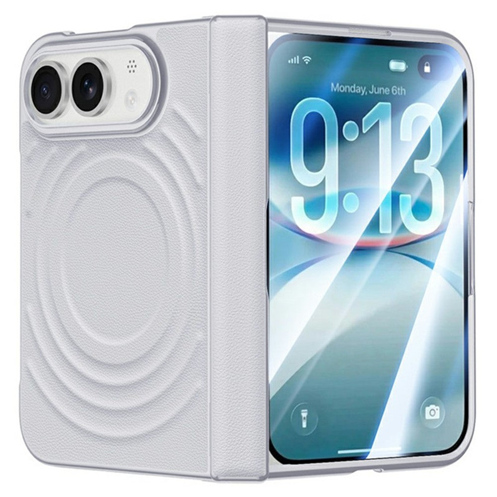 Wellen/Kunstleder Optik MagSafe/Magnet Hülle/Case für iPhone Duo