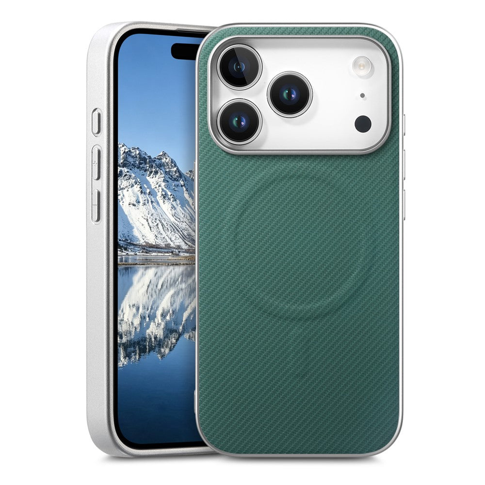 Carbon Optik MagSafe/Magnet Silikon Hülle/Case für iPhone 18 Pro, 18 Pro Max