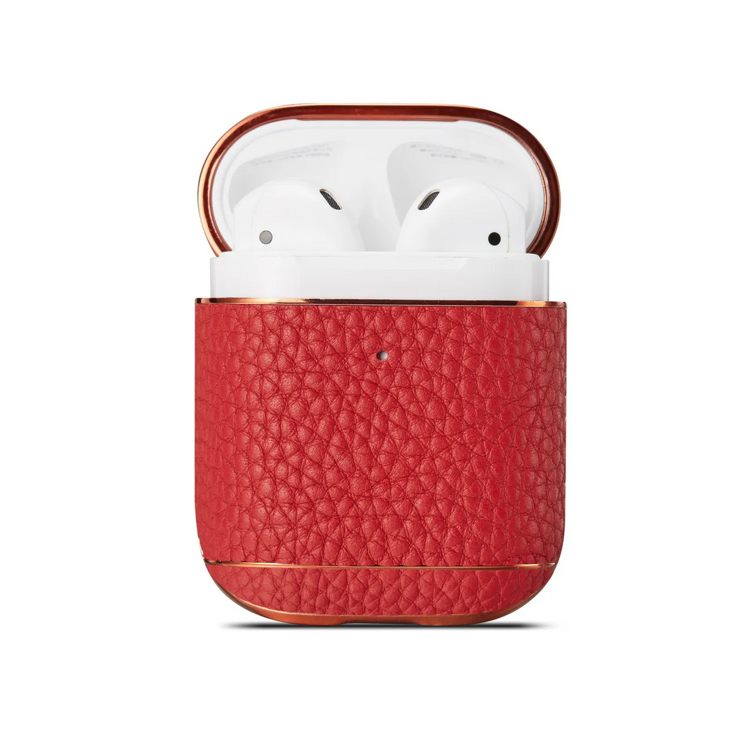 Elegante Kunstleder/Gold Hülle/Case für AirPods 1, 2, 3, 4 | ZITOCASES®