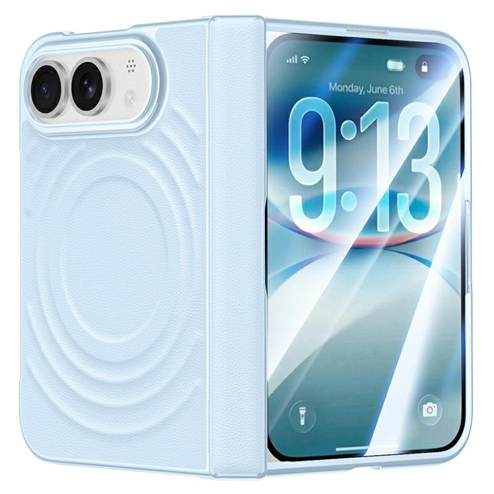 Wellen/Kunstleder Optik MagSafe/Magnet Hülle/Case für iPhone Duo