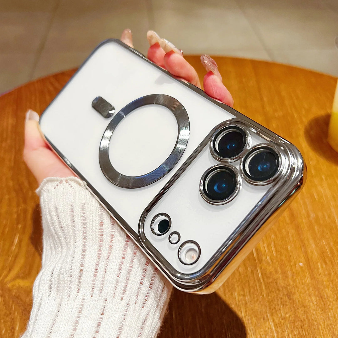 Transparente/Chrom MagSafe/Magnet Silikon Hülle/Case für iPhone 17 Pro, 17 Pro Max | ZITOCASES®