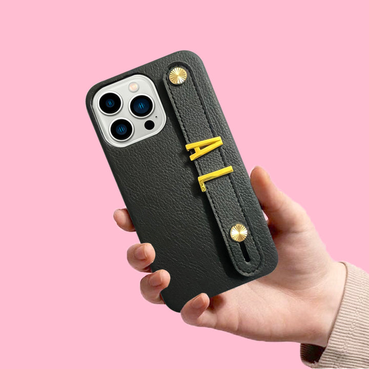 Personalisierte Kunstleder Hülle/Case mit individuellem 3D Edelstahl Namen/Wort für iPhone | ZITOCASES®