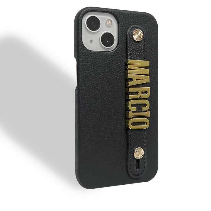 Personalisierte Kunstleder Hülle/Case mit individuellem 3D Edelstahl Namen/Wort für iPhone 16-Serie | ZITOCASES®