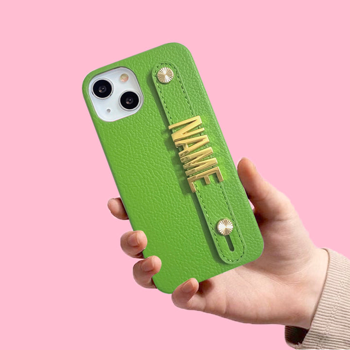 Personalisierte Kunstleder Hülle/Case mit individuellem 3D Edelstahl Namen/Wort für iPhone | ZITOCASES®