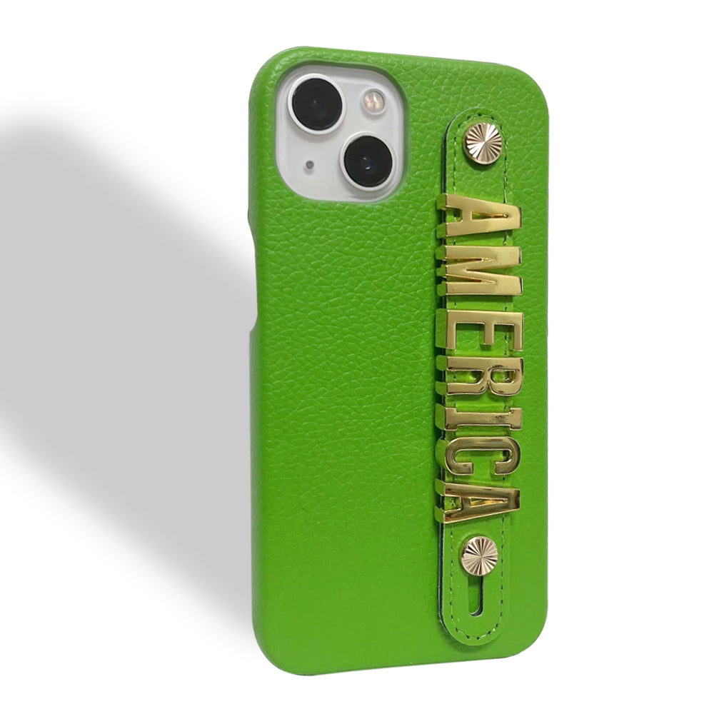 Personalisierte Kunstleder Hülle/Case mit individuellem 3D Edelstahl Namen/Wort für iPhone 16-Serie | ZITOCASES®