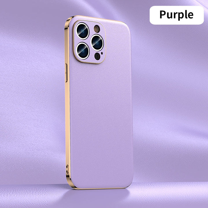 Elegante Kunstleder/Gold Hülle/Case für iPhone 16-Serie | ZITOCASES®