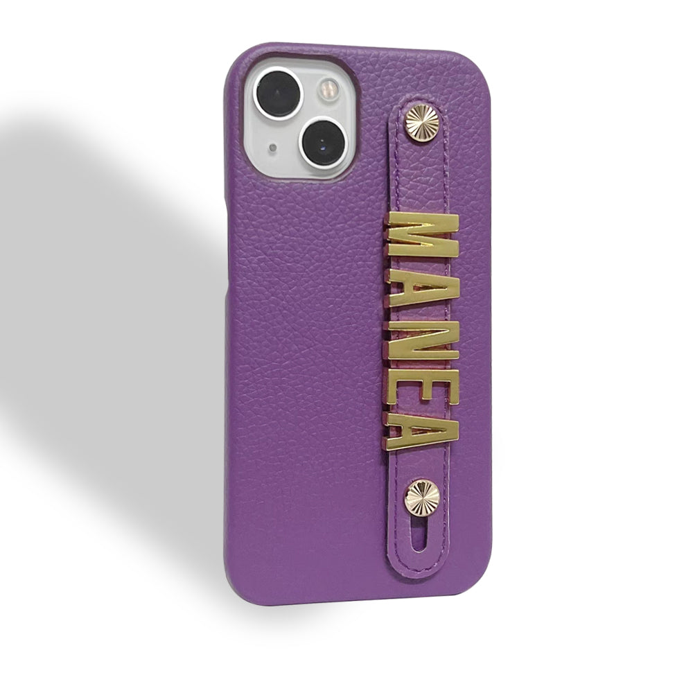 Personalisierte Kunstleder Hülle/Case mit individuellem 3D Edelstahl Namen/Wort für iPhone | ZITOCASES®