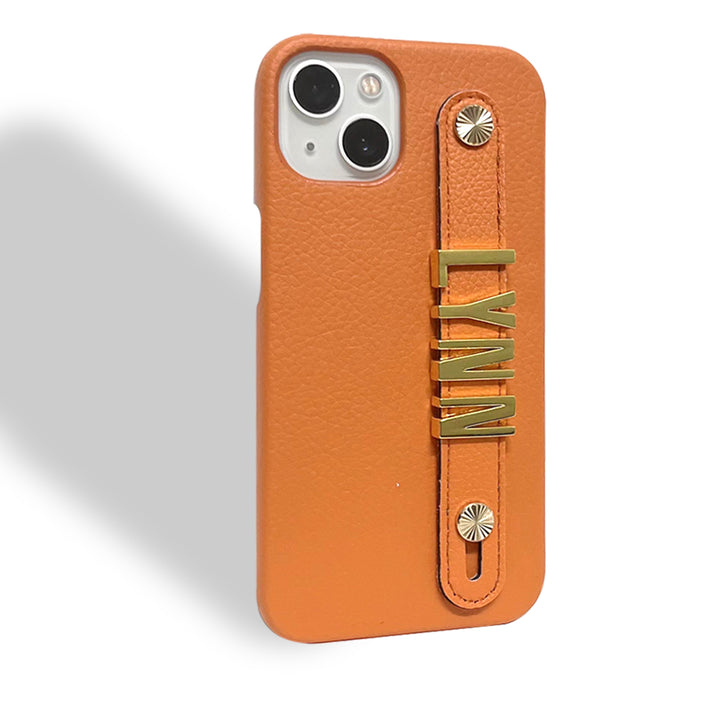 Personalisierte Kunstleder Hülle/Case mit individuellem 3D Edelstahl Namen/Wort für iPhone 13, 12-Serie | ZITOCASES®