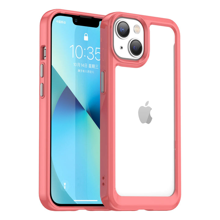 Transparente Silikon/Plastik Hülle/Case mit buntem Rahmen für iPhone 12, 13, 14-Serie | ZITOCASES®