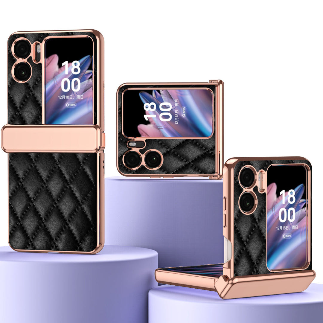 Karierte Kunstleder Hülle/Case für Oppo Find N2 Flip | ZITOCASES®