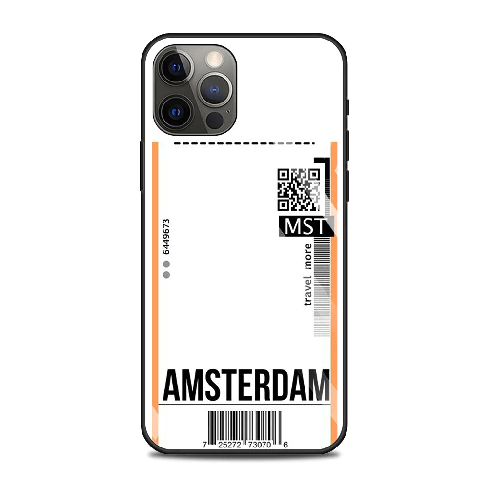 Flugticket/Reise Motiv Panzerglas Hülle/Case für iPhone 11, 12-Serie | ZITOCASES®