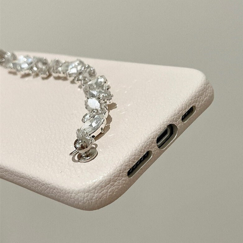 Elegante Kunstleder Hülle/Case (inkl. Diamant Kette) für iPhone 16, 16 Plus, 16 Pro, 16 Pro Max, 16e, 15, 15 Plus, 15 Pro, 15 Pro Max, 14, 14 Plus, 14 Pro, 14 Pro Max, 13, 13 Pro, 13 Pro Max, 13 Mini, 12, 12 Pro, 12 Pro Max, 12 Mini, SE, 11, 11 Pro | ZITOCASES®