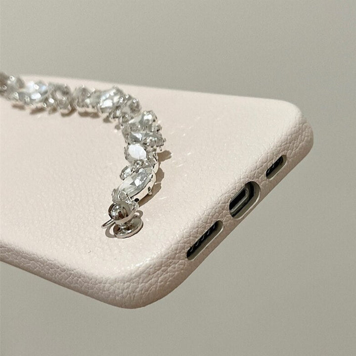 Elegante Kunstleder Hülle/Case (inkl. Diamant Kette) für iPhone 16, 16 Plus, 16 Pro, 16 Pro Max, 15, 15 Plus, 15 Pro, 15 Pro Max, 14, 14 Plus, 14 Pro, 14 Pro Max, 13, 13 Pro, 13 Pro Max, 13 Mini, 12, 12 Pro, 12 Pro Max, 12 Mini, SE, 11, 11 Pro, 11 Pro Max | ZITOCASES®