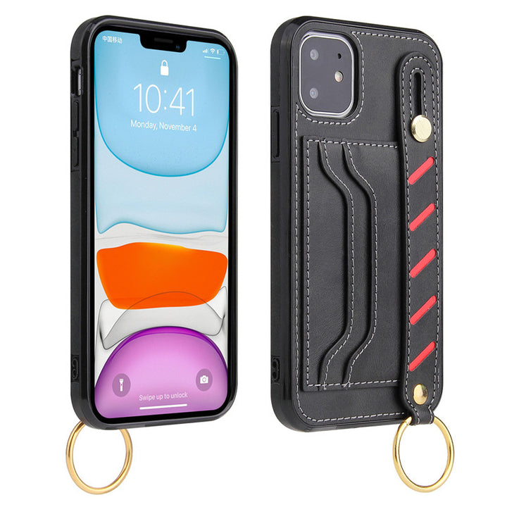 Kunstleder Kartenfach Hülle/Case mit Halteband für iPhone 16, 16 Plus, 16 Pro, 16 Pro Max, 15, 15 Plus, 15 Pro, 15 Pro Max, 14, 14 Plus, 14 Pro, 14 Pro Max, 13, 13 Pro, 13 Pro Max, 13 Mini, 12, 12 Pro, 12 Pro Max, 12 Mini, SE, 11, 11 Pro, 11 Pro Max | ZITOCASES®